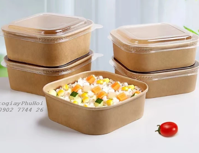 Tô giấy kraft vuông 750ml